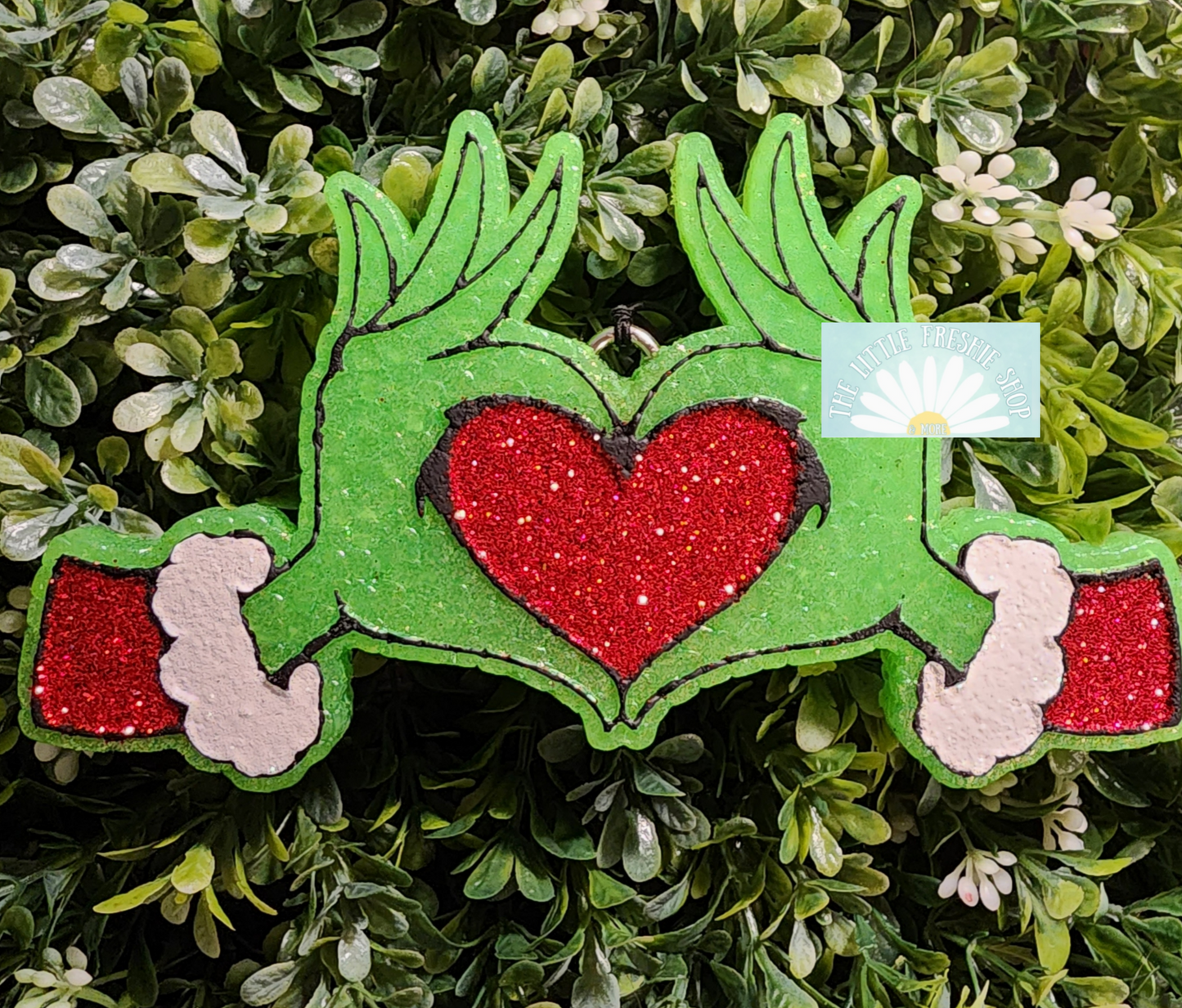 Grinch Heart Hands Freshie