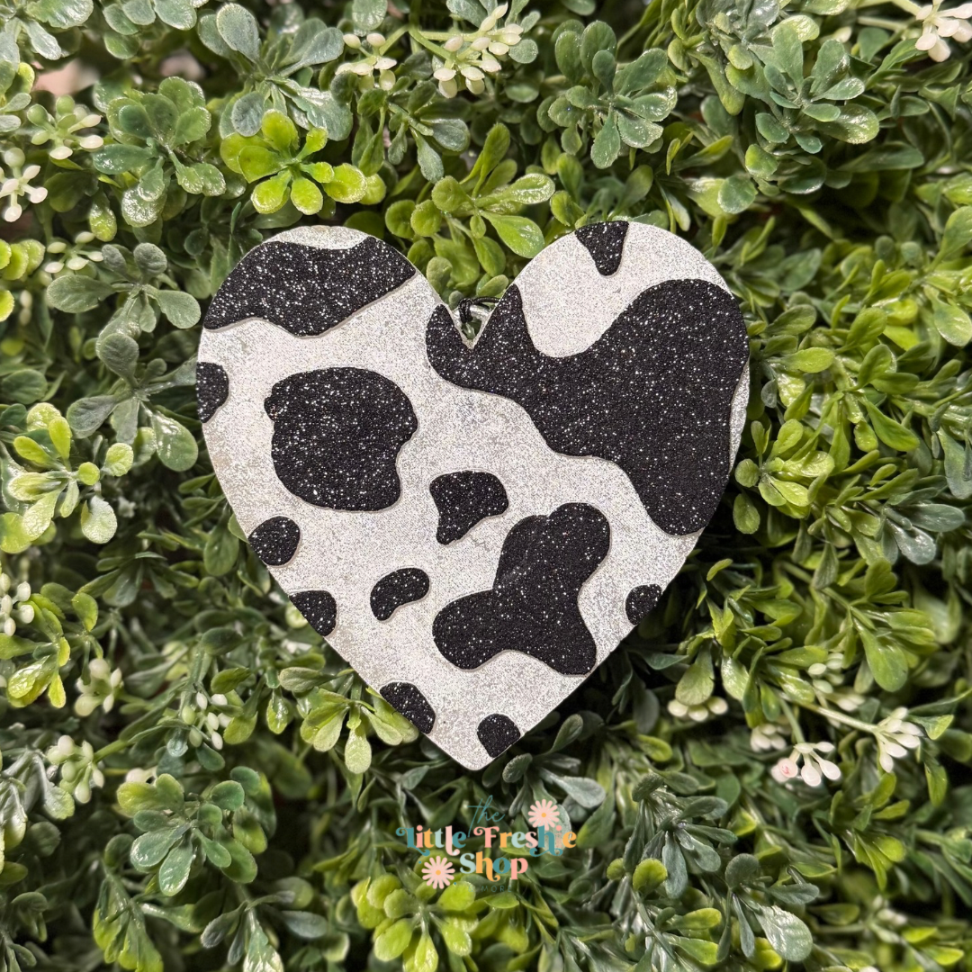 Cow Print Heart Freshie