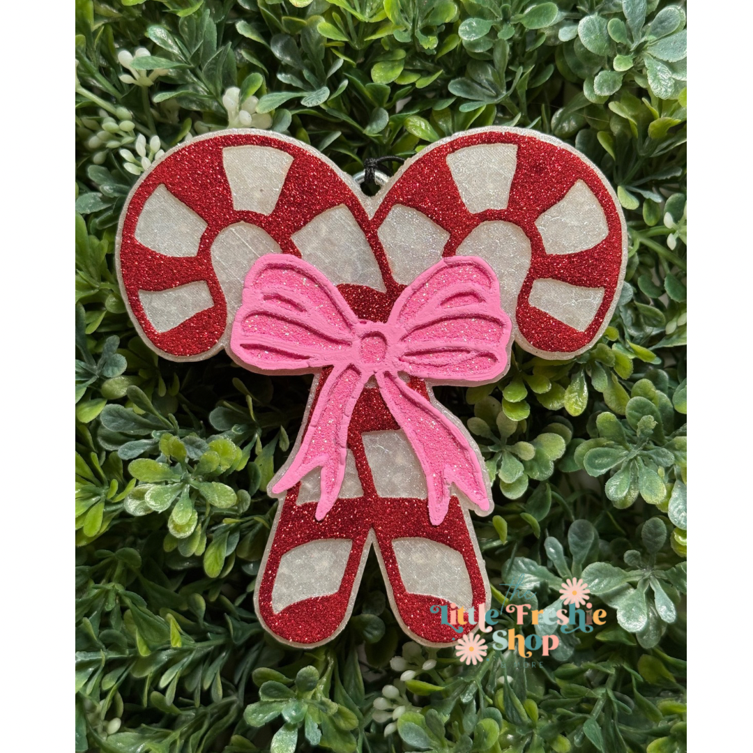 Candy Cane with Bow Freshy