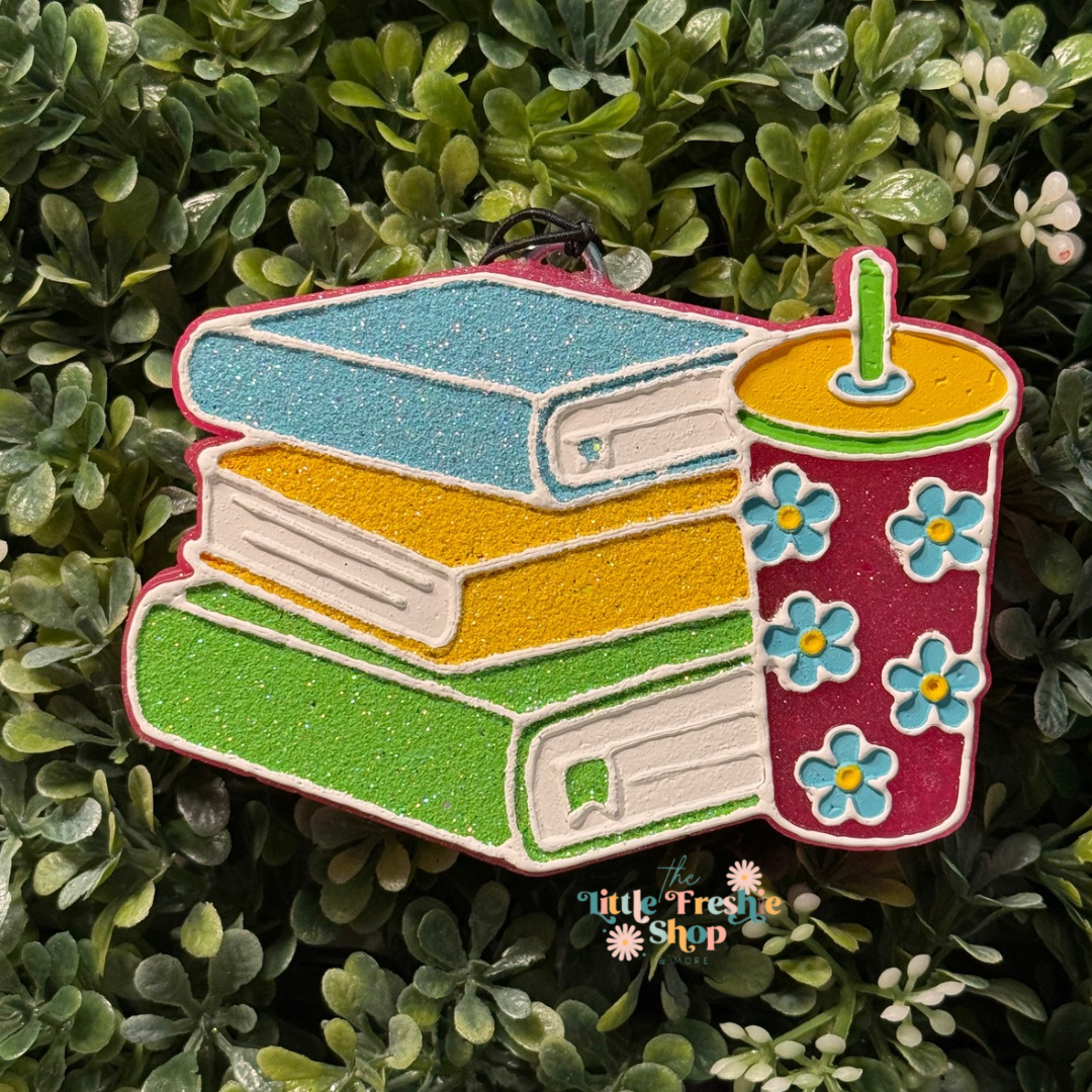 Bookstack with Cup Freshie