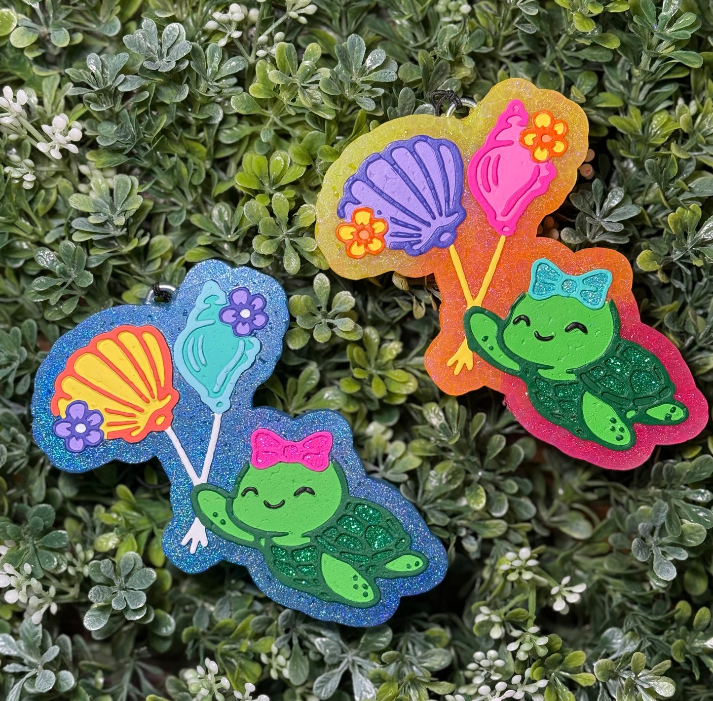 Turtle With Balloons Freshie