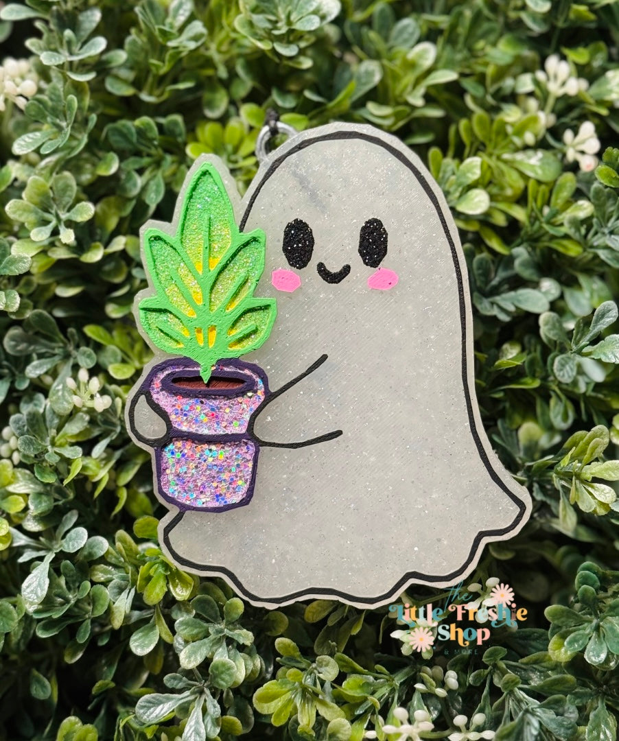 Ghost With Plant Freshie