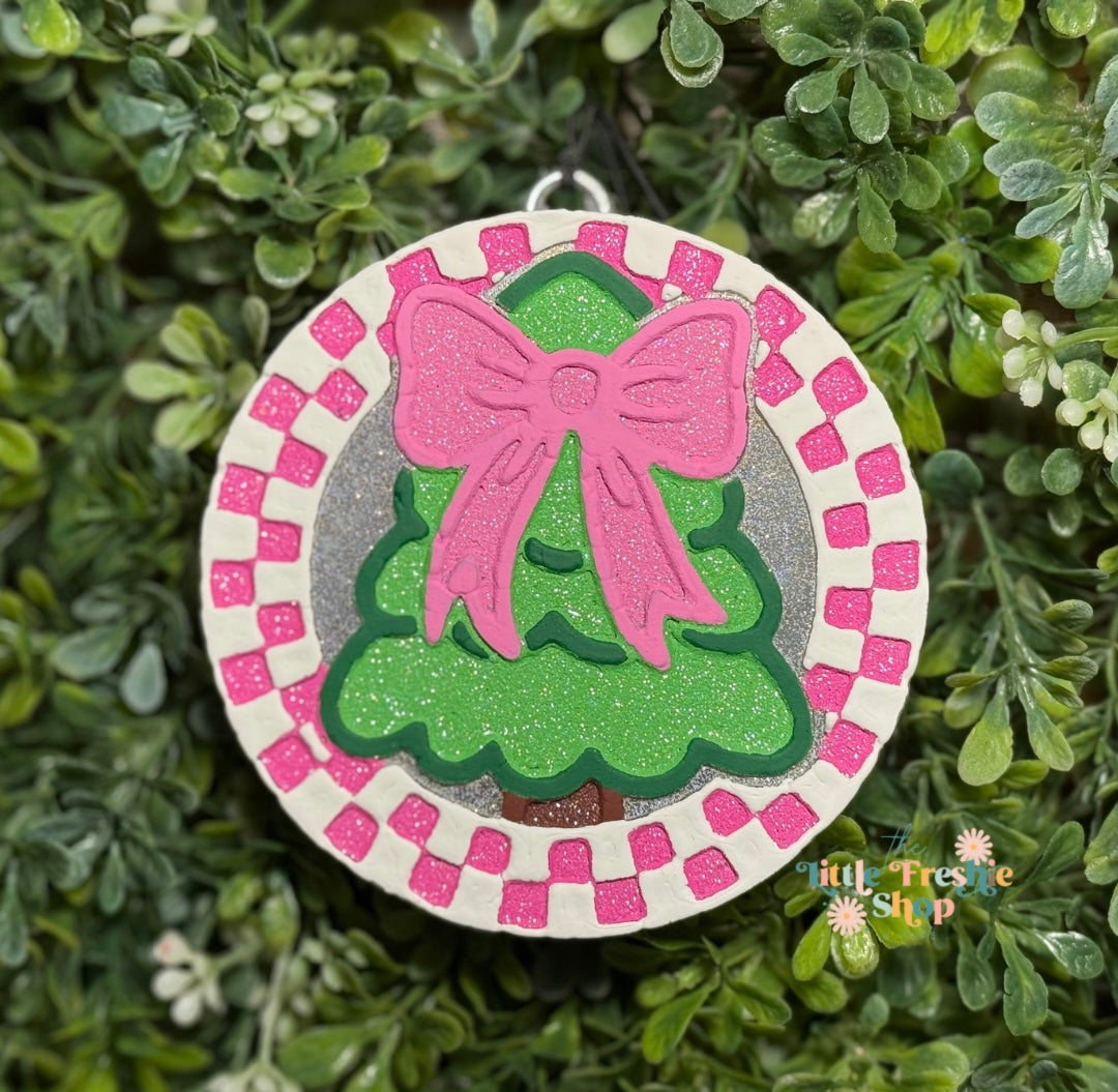 Checkered Bow Tree Freshie