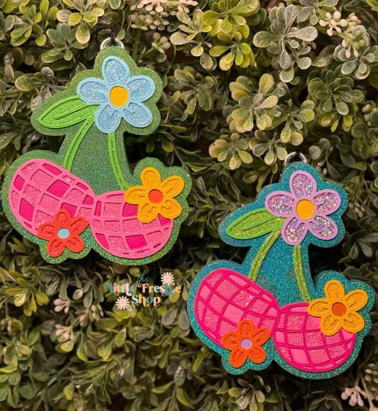 Disco Cherry With Flowers Freshie