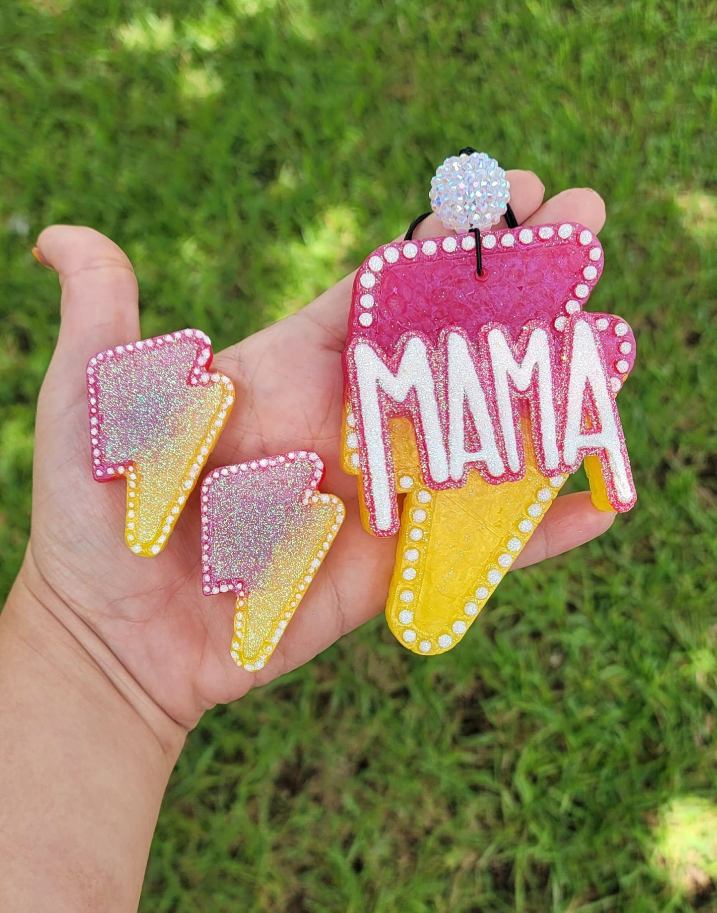 Lightening Bolt Mama Car Air Freshener