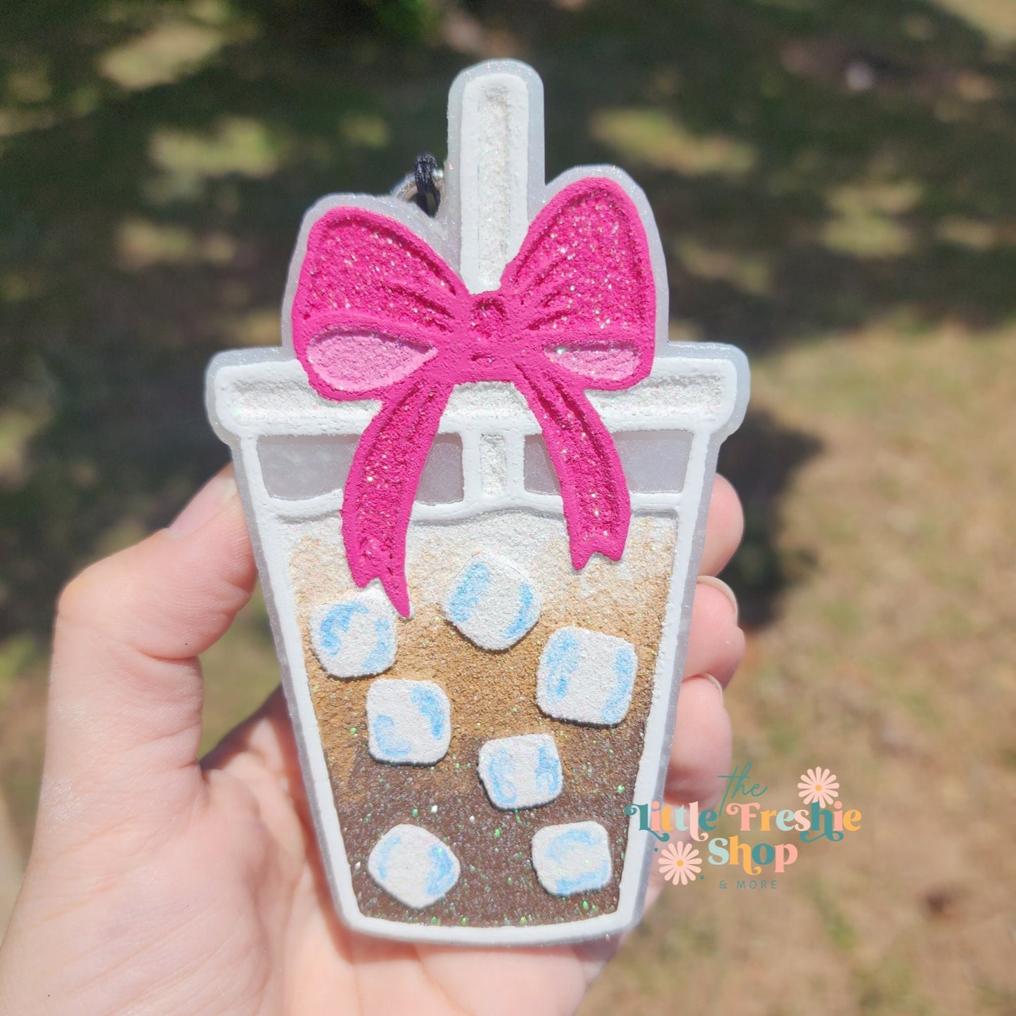 Coquette Bow Iced Coffee Freshy, Coffee Freshie, Bow Freshie