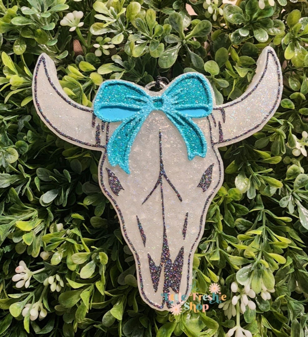 Bull Skull With Coquette Bow Freshy, Bull Skull