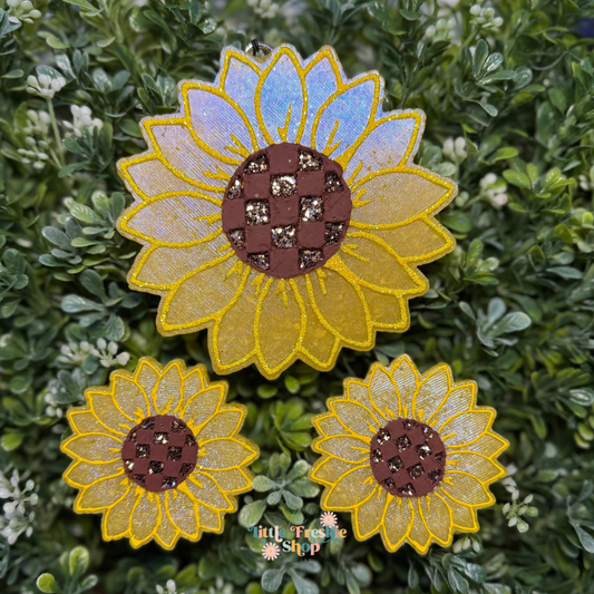 Checkered Sunflower Freshie