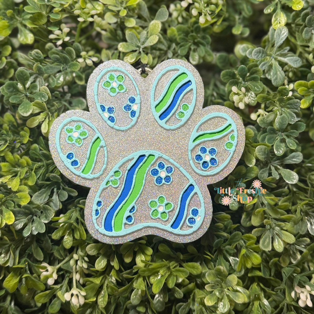 Flower Paw Print Freshie