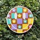 Checkered Smiley With Flowers Freshie