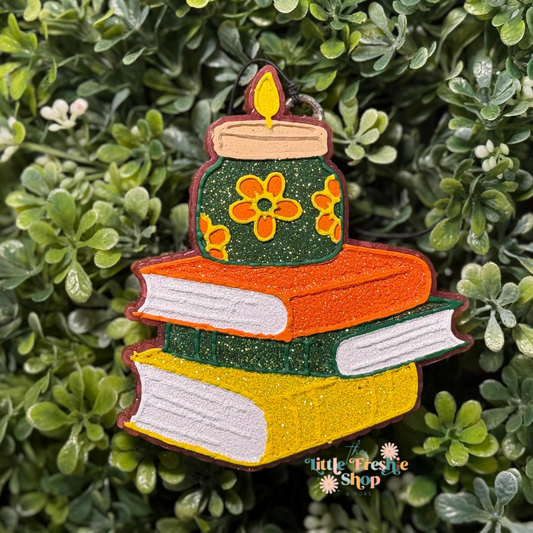 Bookstack with Candle Freshy