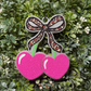 Heart Cherries With Coquette Bow Freshie