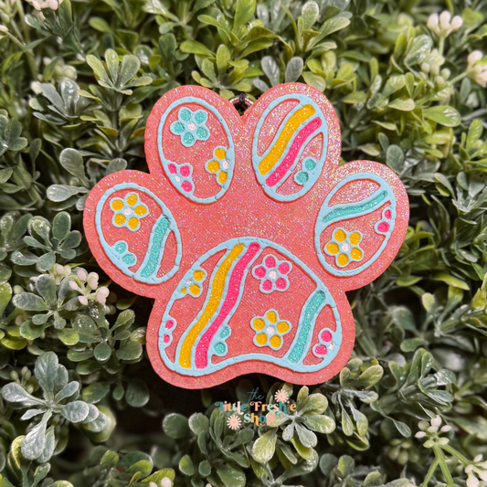 Flower Paw Print Freshie