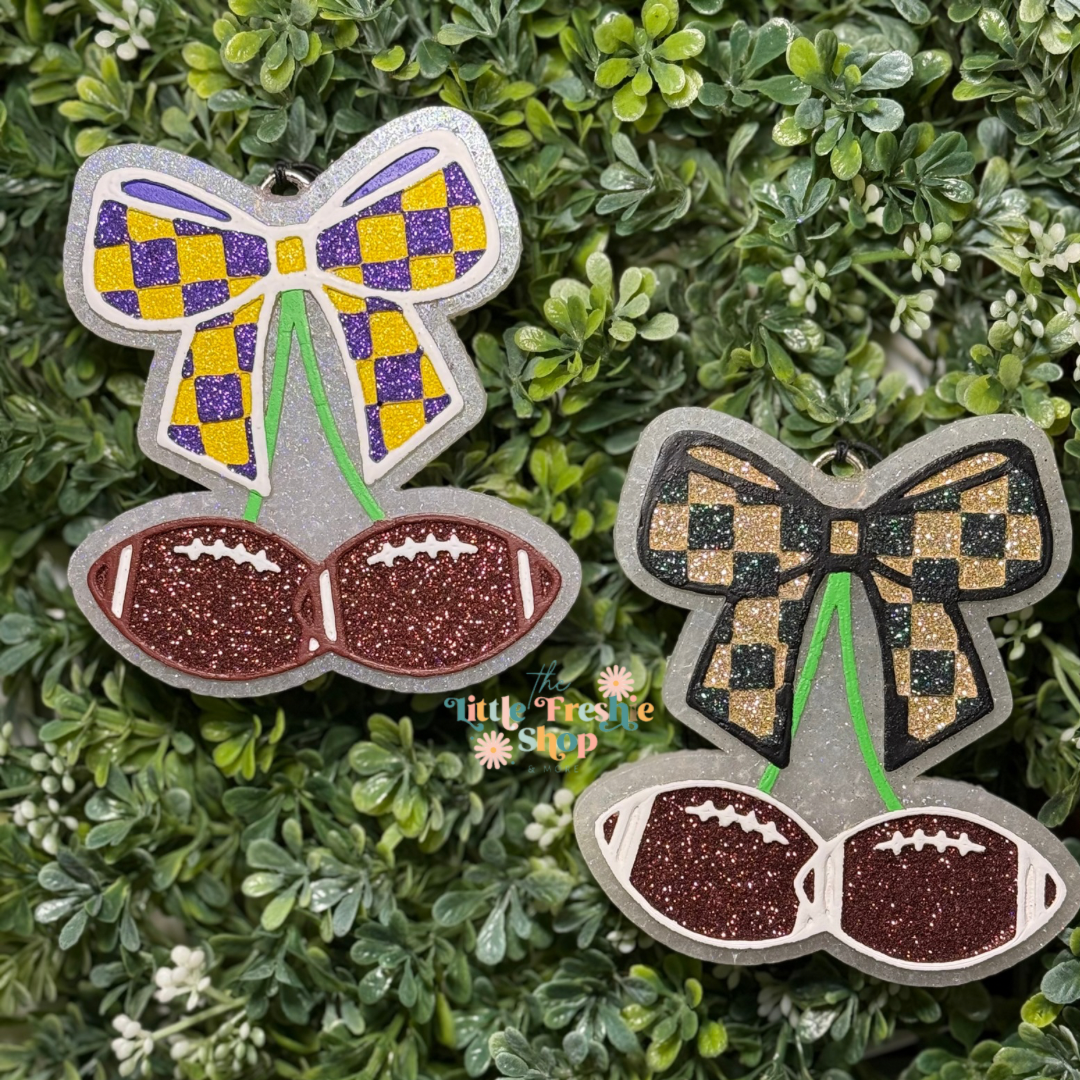 Football Cherries With Bow Freshie