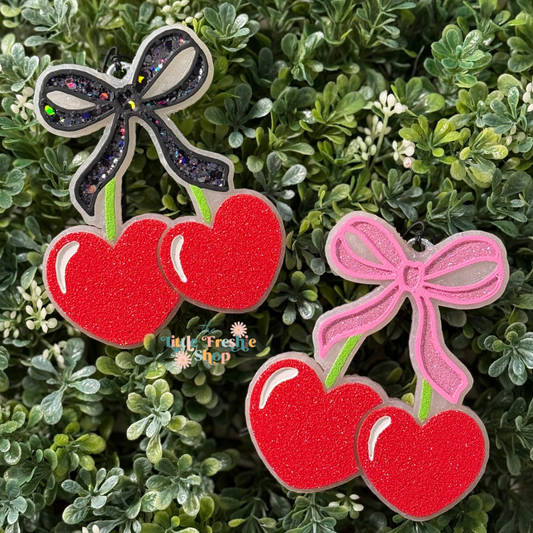 Heart Cherries With Coquette Bow Freshie