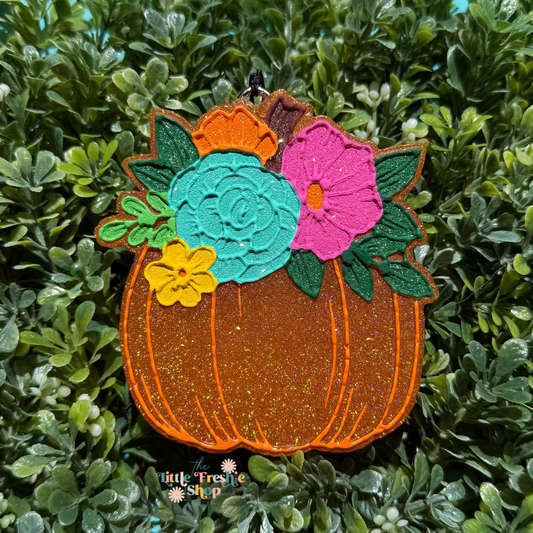 Pumpkin With Flowers Freshie