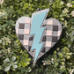 Checkered Heart with Lightening Bolt Freshie