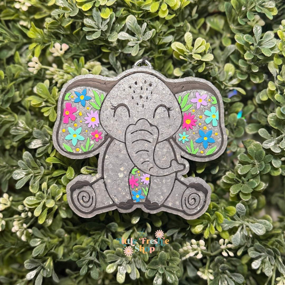 Elephant With Flowers Freshie