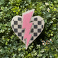 Checkered Heart with Lightening Bolt Freshie