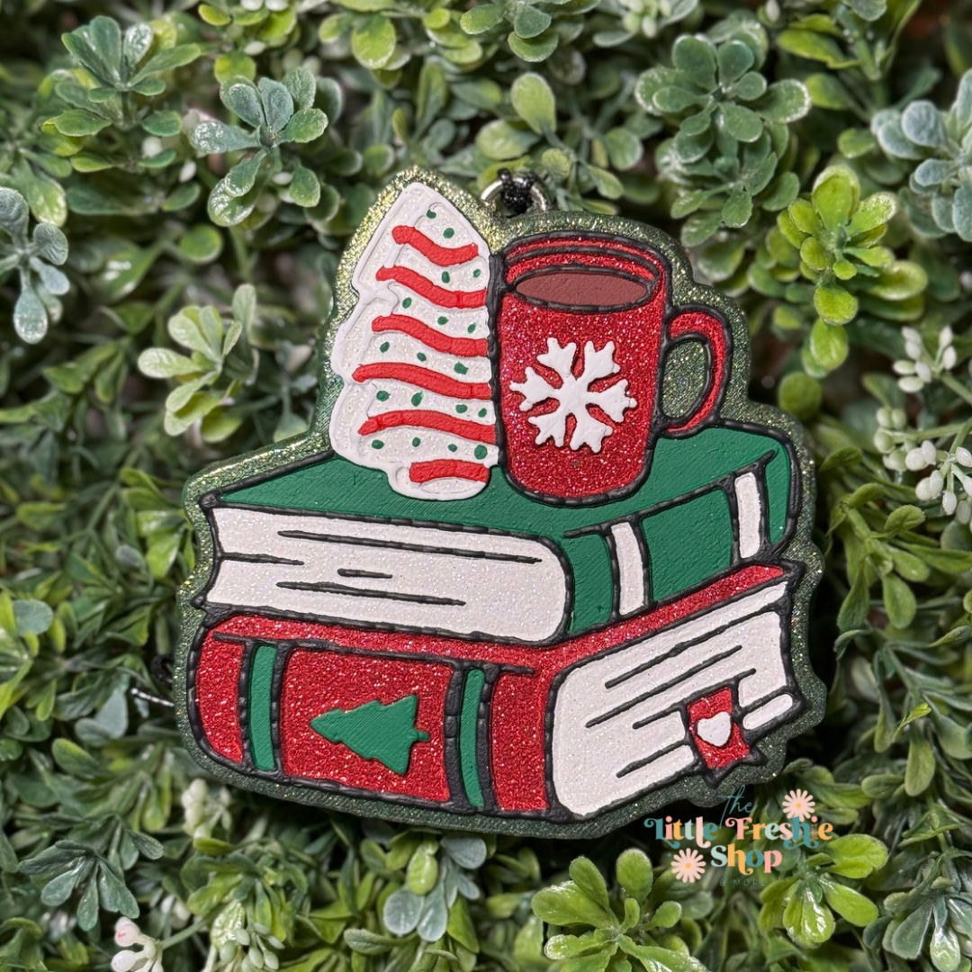 Christmas Book Stack Freshie